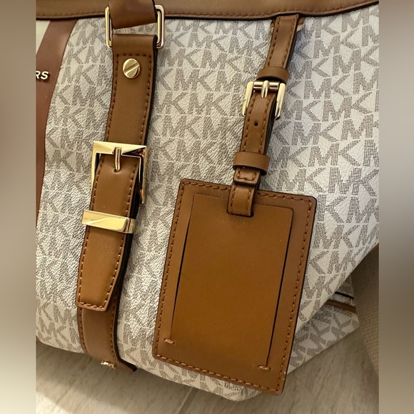 SOLD ❤️ Michael Kors Bedford Travel Extra-Large Logo Stripe Weekender Bag - Picture 3 of 14